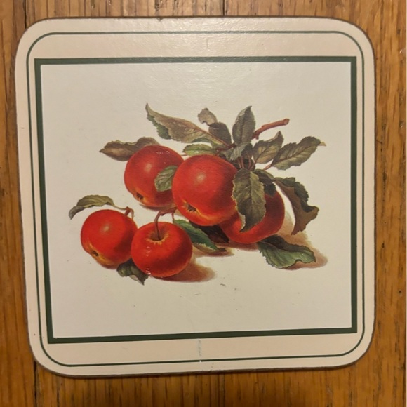 Set of 4 Royal Table Classic Fruit Hardboard Cork Back Coasters England - Picture 4 of 8